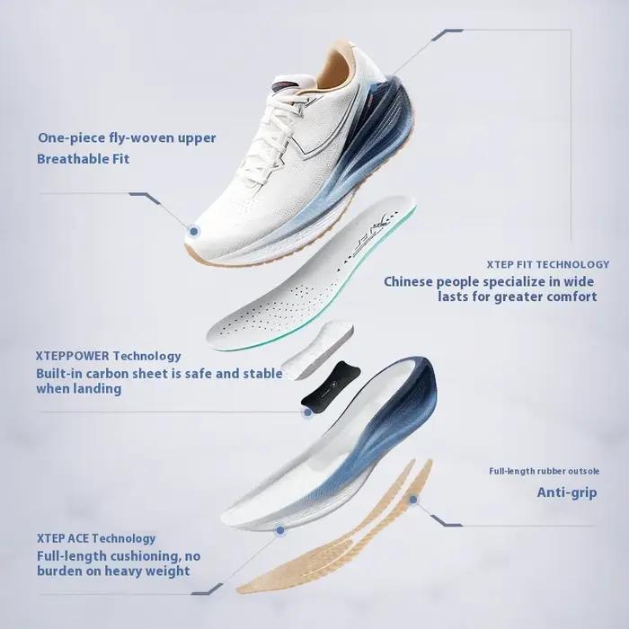 Xtep QINGYUN-Chaussures de course légères pour homme, souliers de sport avec absorption des chocs, b
