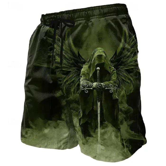 3d ange dieu imprimer maillot de bain pour hommes rue hip hop punk shorts décontractés hommes été sh