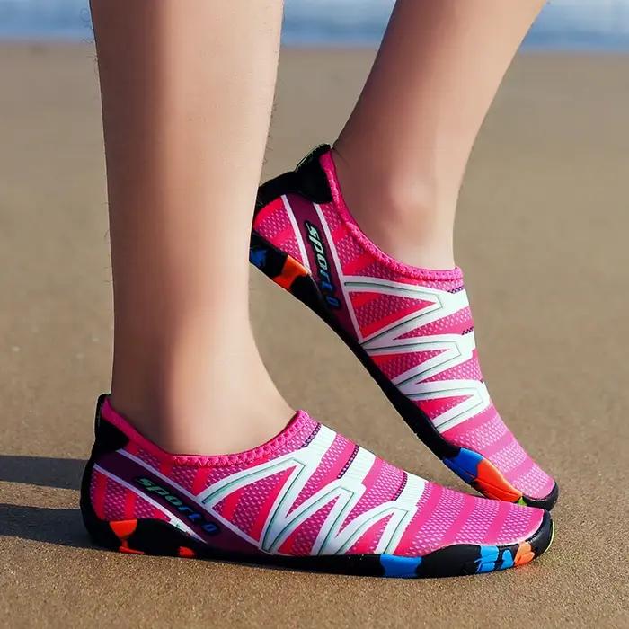Chaussures d'eau de plage à séchage rapide, pantoufles de natation unisexes, pieds nus, surf en amon