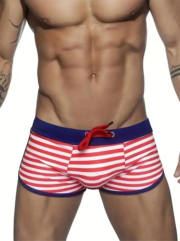 Maillot de bain homme rayé confortable - Séchage rapide plage et sources chaudes