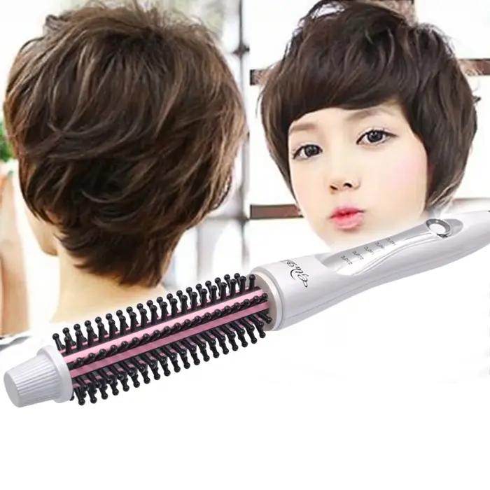 Bigoudi brosse à lisser les cheveux peigne chauffant chaud cheveux raides Styler ondulation fer à fr