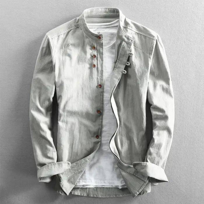 Chemise en lin de coton rétro formelle décontractée pour hommes grandes tailles événements spéciaux années 80 style audacieux confortable durable