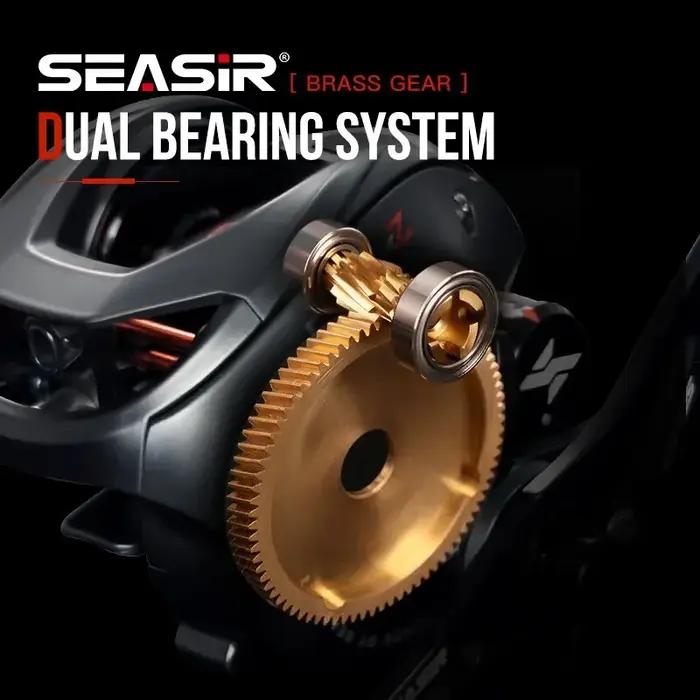 SEASIR-Moulinet de pêche Baitcasting X2, roulement en céramique hybride, rondelle en fibre de carbon