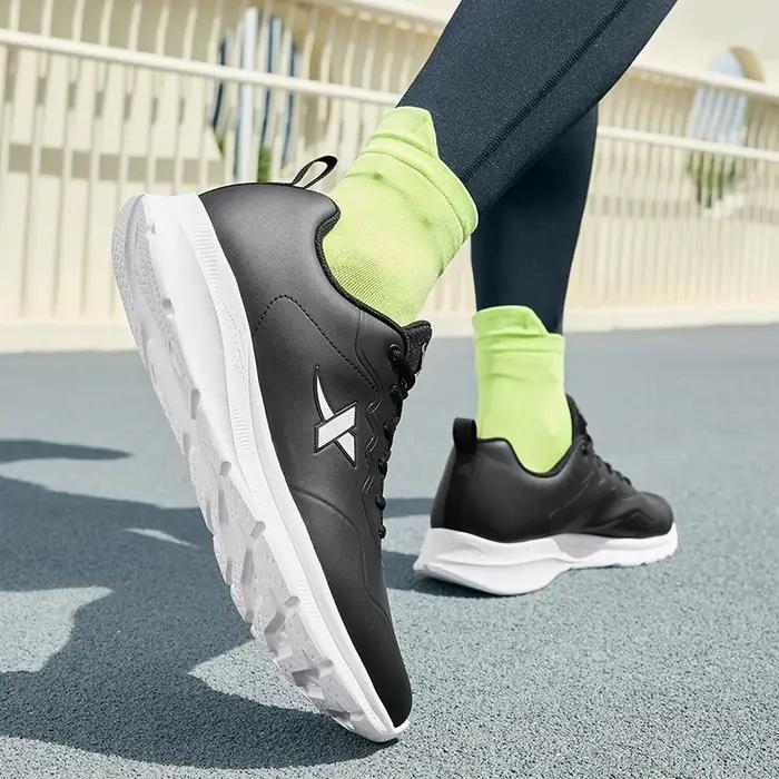 Xtep chaussures de course pour hommes hiver en cuir chaussures de sport imperméables amorti résistan
