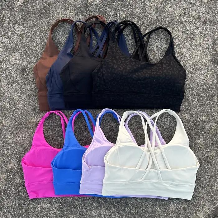 Soutien-gorge de sport pour femmes, couleur unie, dos croisé, doux, Fitness, haut, sous-vêtements Yo