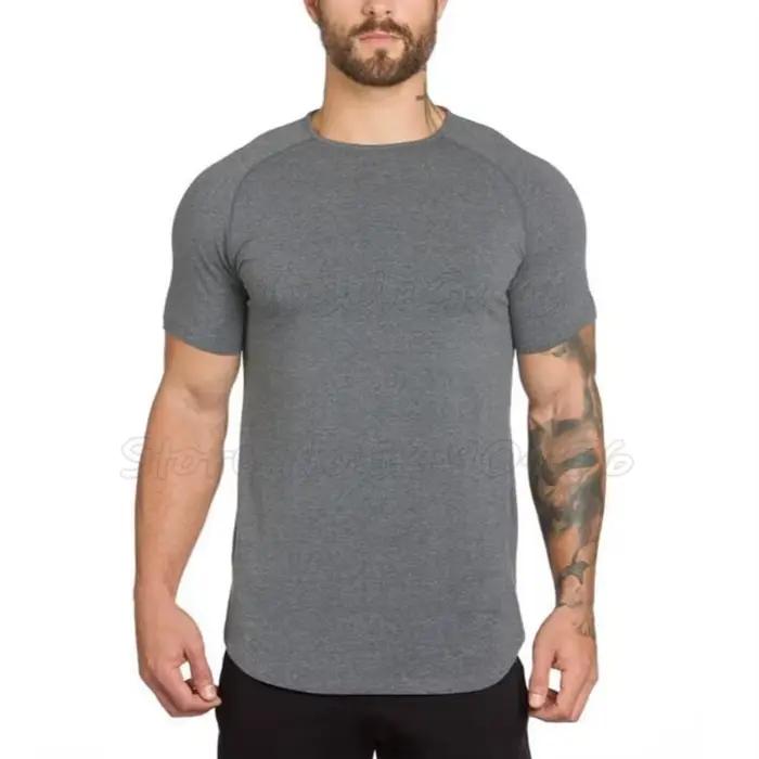 T-shirt à manches courtes pour homme, vêtement de marque, en coton, style hip hop, idéal pour la musculation