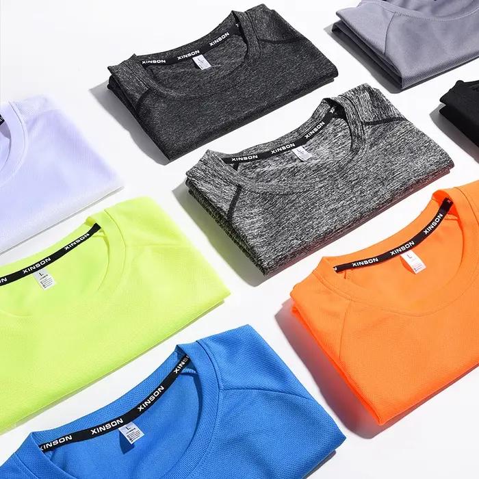T-shirt de sport en polyester pour hommes, vêtements de sport, coupe couvertes, vêtements de sport,
