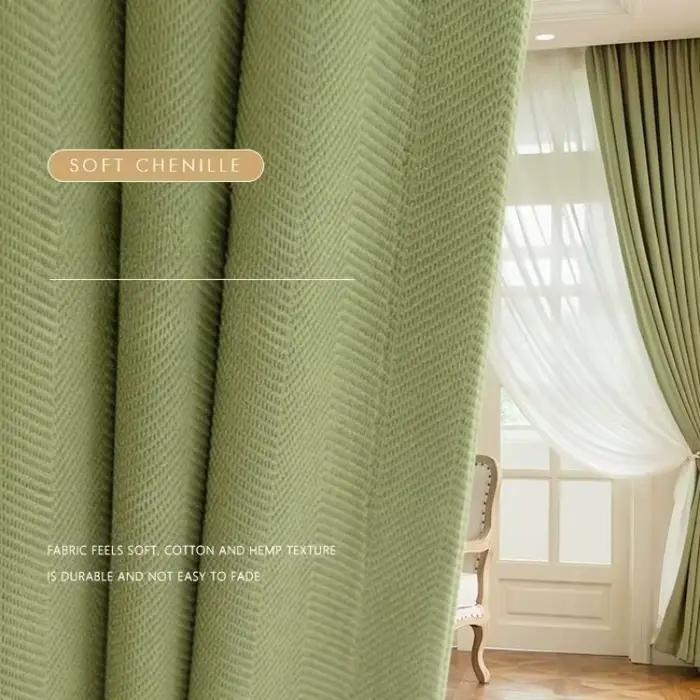 Rideaux Jacquard en Chenille Crème de Luxe, Style Français Moderne, pour Salon, Chambre à Coucher, S