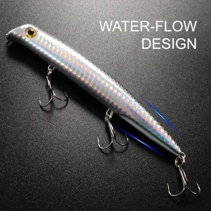 Topwater Popper leurre de pêche flottant 12.8 cm 15g 3 hameçons triples Wobbler plastique dur appât