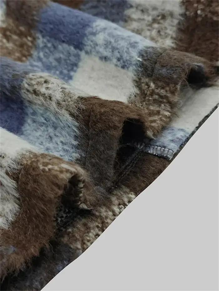 UOOZEE femmes Vintage Style britannique Plaid manches bouffantes vestes printemps automne manches lo