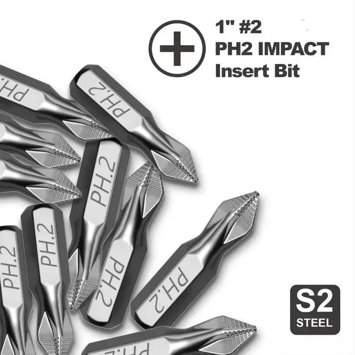 Embout de tournevis à percussion PH2 de 1 pouce, parfait pour les projets de plastique, de bois et d