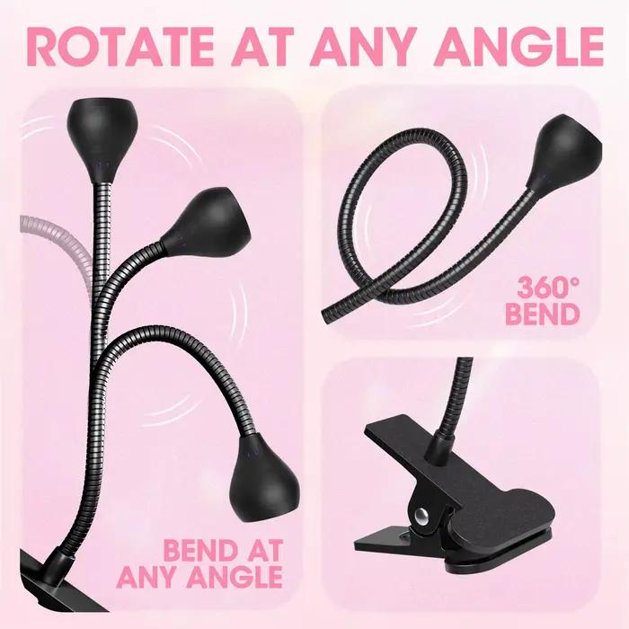 Sèche-ongles lumière UV lampe à ongles 395nm longueur d'onde Clip-on bureau Mini USB pour ongles en