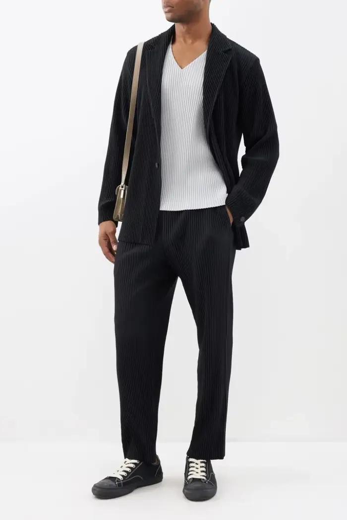 Miyake plissé hommes pantalon Baggy pantalon droit mode pantalons décontractés Style japonais Miyake