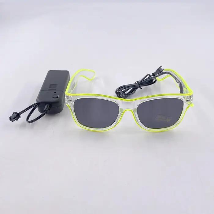 Lunettes lumineuses Led néon pour fête, fil EL, lunettes de soleil scintillantes, nouveauté, cadeau