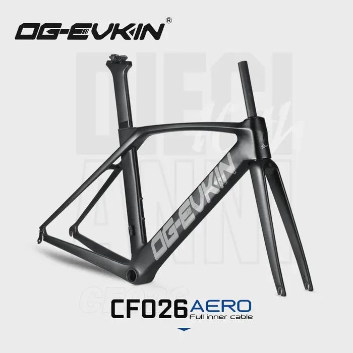 Cadre de route en carbone AERO noir OG-EVKIN Routage interne du câble Jante de vélo V-Brake BB86 700