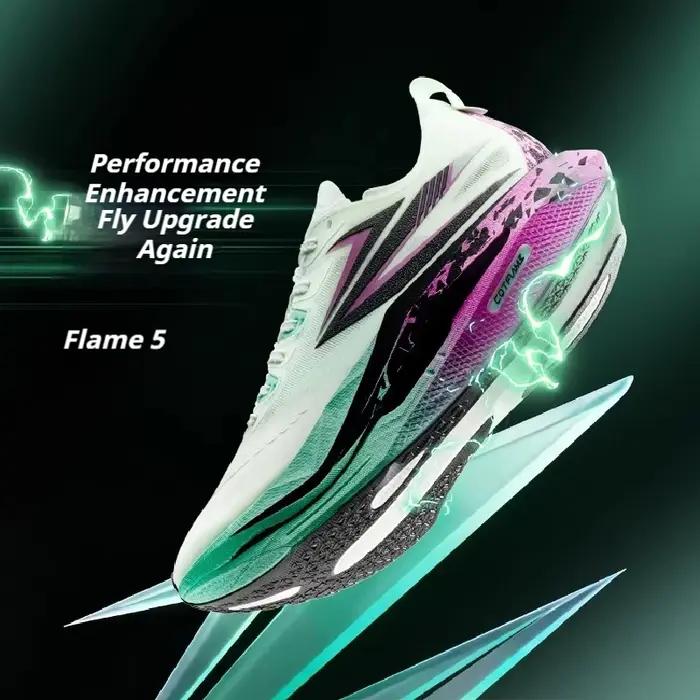 361 degrés flamme 5 chaussures de course pour hommes plaque de carbone respirant Stable rebond Gripp