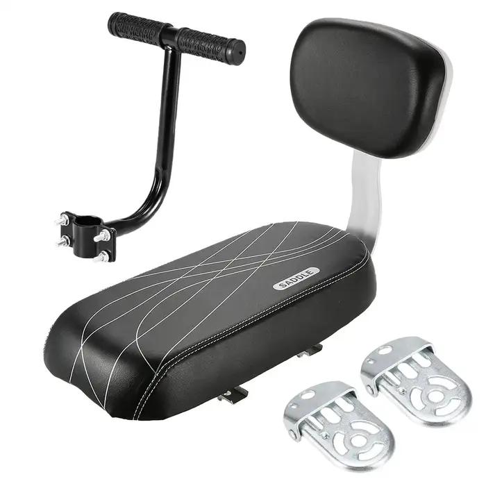 Siège arrière de vélo pour enfant avec poignée accoudoirs repose-pieds tapis de siège dossier intégré sécurité confort vélo enfant randonnée quotidienne