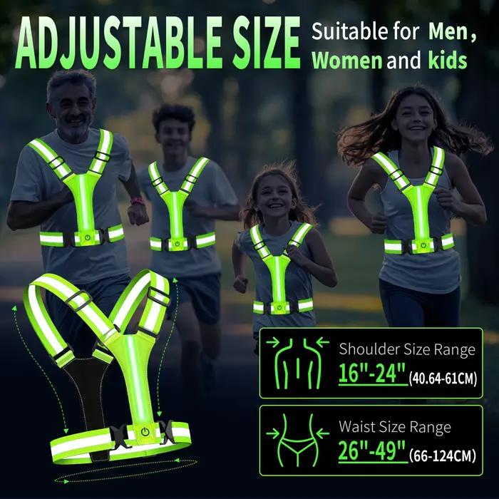 Gilet de course LED rechargeable par USB pour course à pied et équitation haute visibilité nocturne sécurité et style pour sportifs