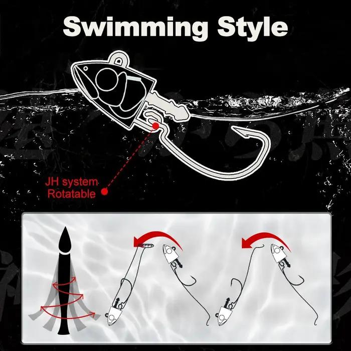 Hunthouse Barre de pêche T. Leurre méné 7g/12g/25g/40g/60g/90g/120g tête de JIgging appât en Silicon
