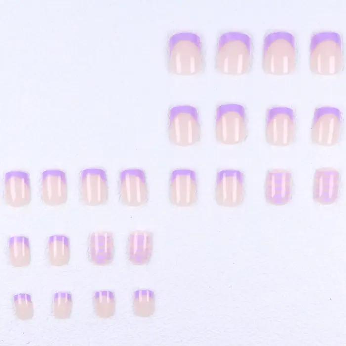 Ongles de Type presse 48 pièces, faux ongles carrés et de presse de taille moyenne, faux ongles poin