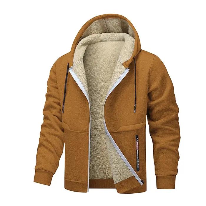 Sweat-shirt à capuche décontracté pour hommes, jeu d'animaux, polaire épaisse, doublure Sherpa, vest