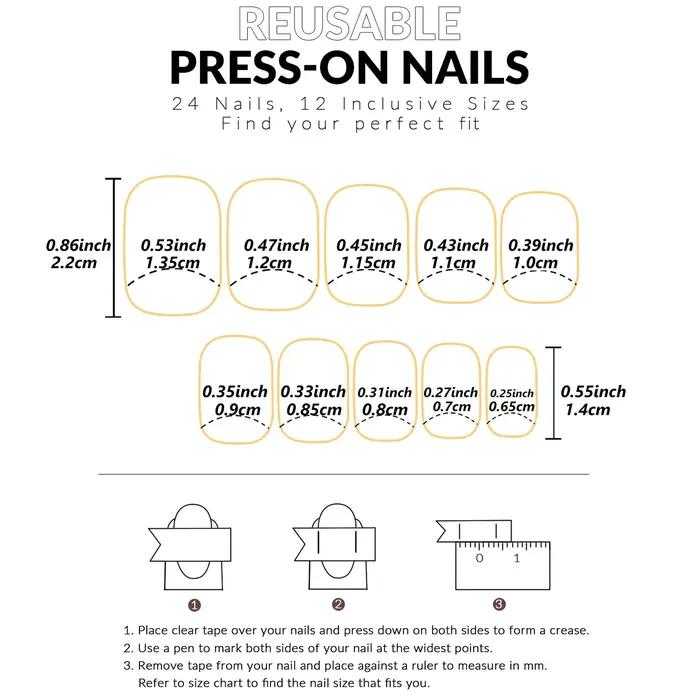 24 pièces ongles d'amour courts français dégradé avec 1 Gel de gelée et 1 lime à ongles-pour fille m