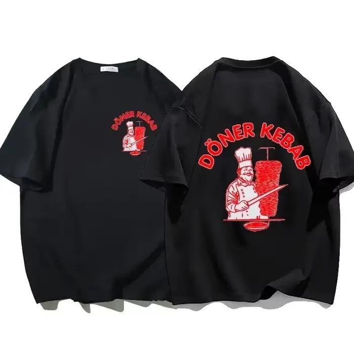 Économie sportifs à manches courtes pour femmes, imprimé Kebab, vêtements féminins purs, t-shirts dr