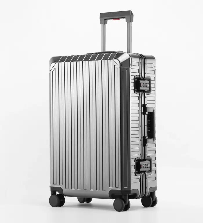 Ensembles de bagages durables grande capacité 2026 – Valises 100 % aluminium avec roues pour femmes,
