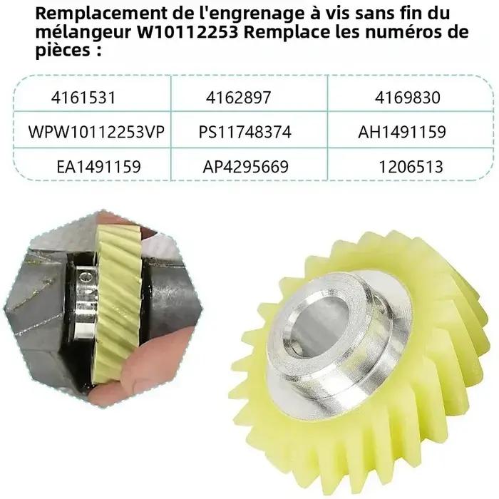 Pièces de rechange pour engrenage de mixeur Whirlpool & KitchenAid W10112253