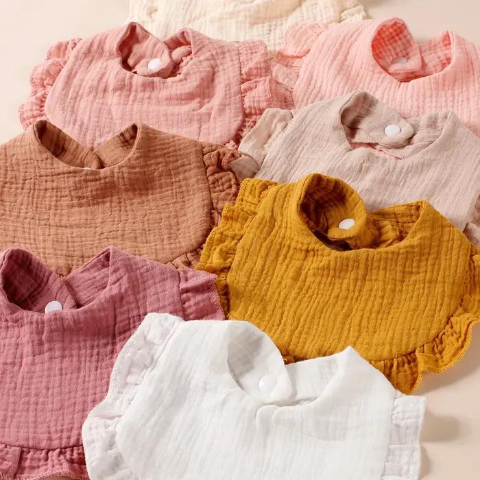 Bavoirs à volants en coton pour nouveau-né, 8 pièces, bavoirs pour enfants, serviette de salive mign
