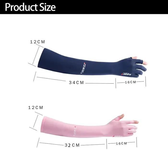Manches en soie glacée pour femmes et hommes, Protection solaire d'été, pêche, cyclisme, gants respi