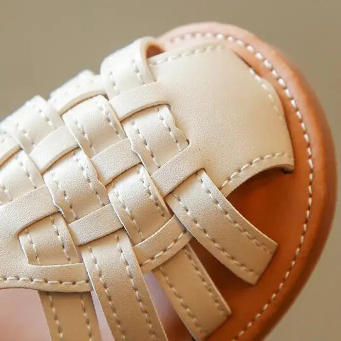 Sandales de plage tissées pour enfants, chaussures à semelle souple pour garçons et filles de 1 à 8