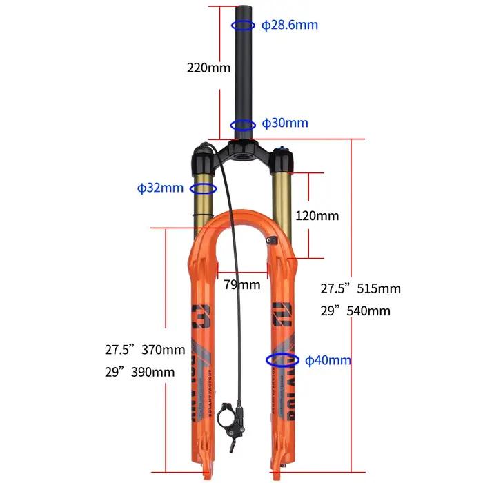 Bolany fourche de VTT 27.5/29 pouces suspension de vélo fourche de Suspension pneumatique vtt fourch