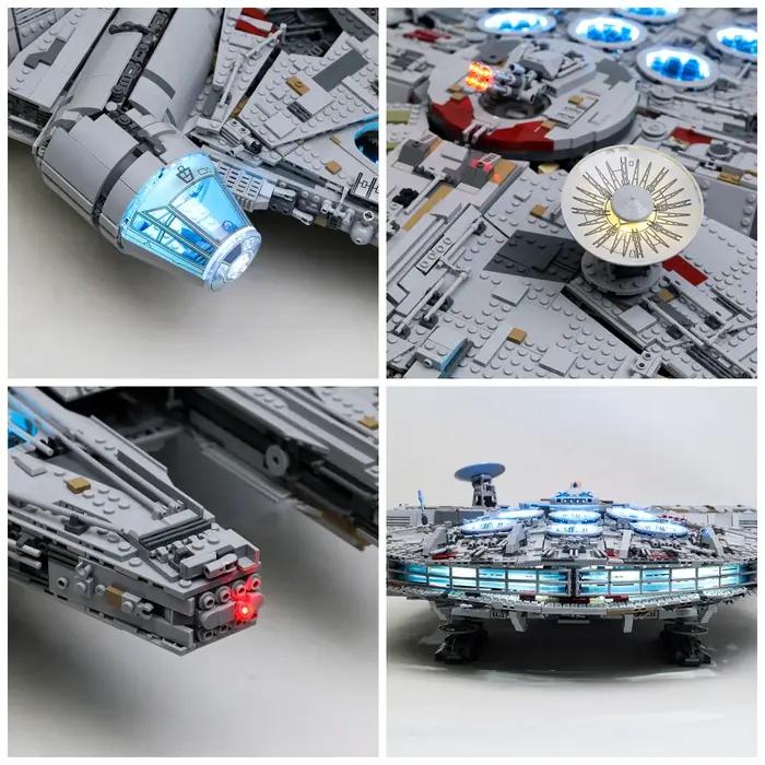 Kit d'éclairage Led pour 75192 Ultimat Falcon Millennium, Compatible avec Falcon 05132 DG005 81085,