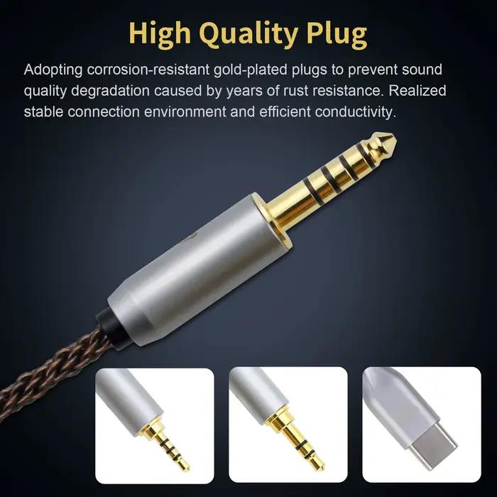 OKCSC câble Audio à résistance réglable 2.5 à 3.5/4.4 femelle à 3.5/4.4 type-c à 3.5/4.4 ligne d'ada