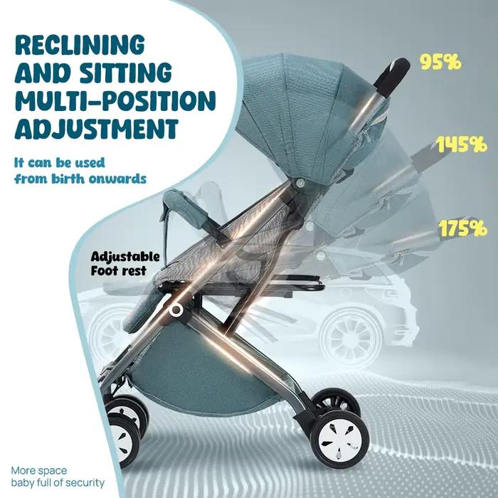 Poussette bébé landau léger Compact pliable continuer avion avec moustiquaire