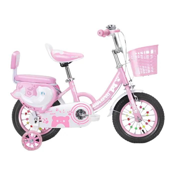 Vélo pour filles avec roues d'entraînement et panier avant pour les filles de 3 à 13 ans pour des balades en toute sécurité et confort