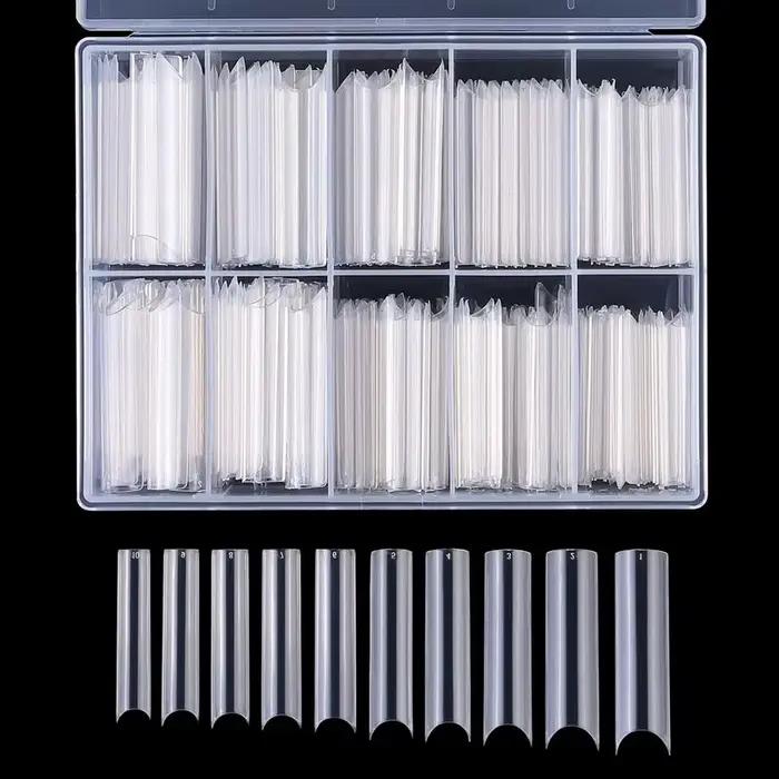 200/240 pièces XXL carré presse sur faux ongles conseils C incurvé droit acrylique Extra Long clair