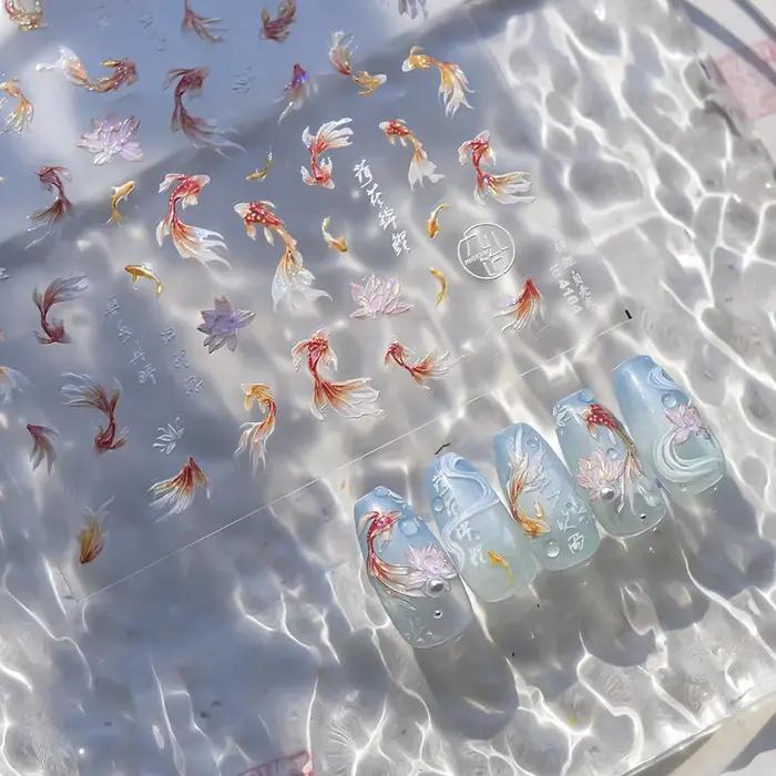 Koi fleur de Lotus poisson rouge été plage mer carpe poisson rouge dauphin coloré sirène doux soulag