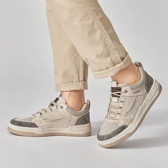 GOLDEN CAMEL Chaussures pour hommes, style rétro, pour le skateboard, rehaussantes, basses, de sport