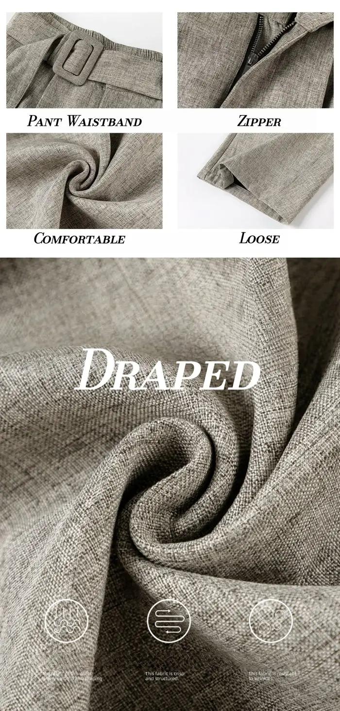 Pantalon plissé drapé à jambes incurvées pour hommes, coupe ample, jambe droite, Style rétro, pantal
