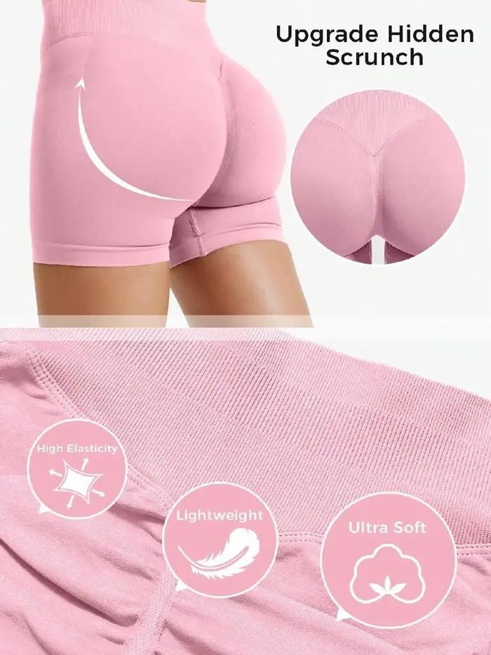 Short en tricot Pilates, entraînement à l'intensité moyenne, hanches pêche très extensibles, sans li