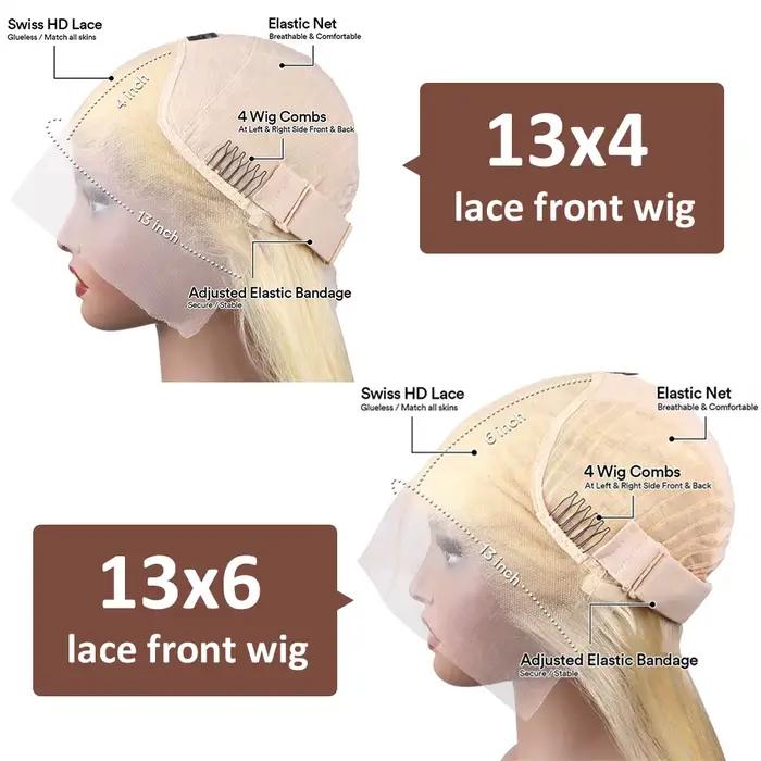 Wiggogo Blonde dentelle avant perruque perruque de cheveux humains 613 Hd dentelle frontale perruque