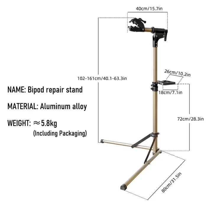 Support de réparation de vélo en alliage d'aluminium pliable et réglable pour atelier de réparation vélos professionnels et particuliers