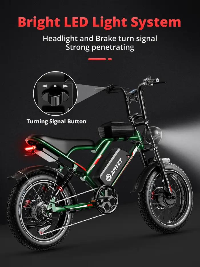 AMYET-Vélo électrique S8 pour adultes et hommes, moteur de 2000W, batterie de 48V 25Ah, 20 pouces, p