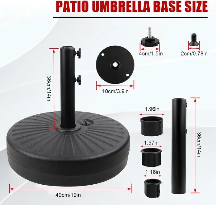 Support de base de parapluie d'extérieur rempli d'eau, support de poids avec antidérapant, porte-par