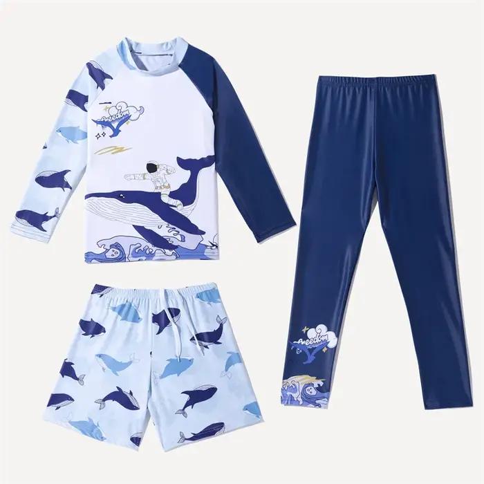 Lot de 3 maillots de bain pour enfants 2026 – Nouveauté coréenne, haute élasticité, séchage rapide,
