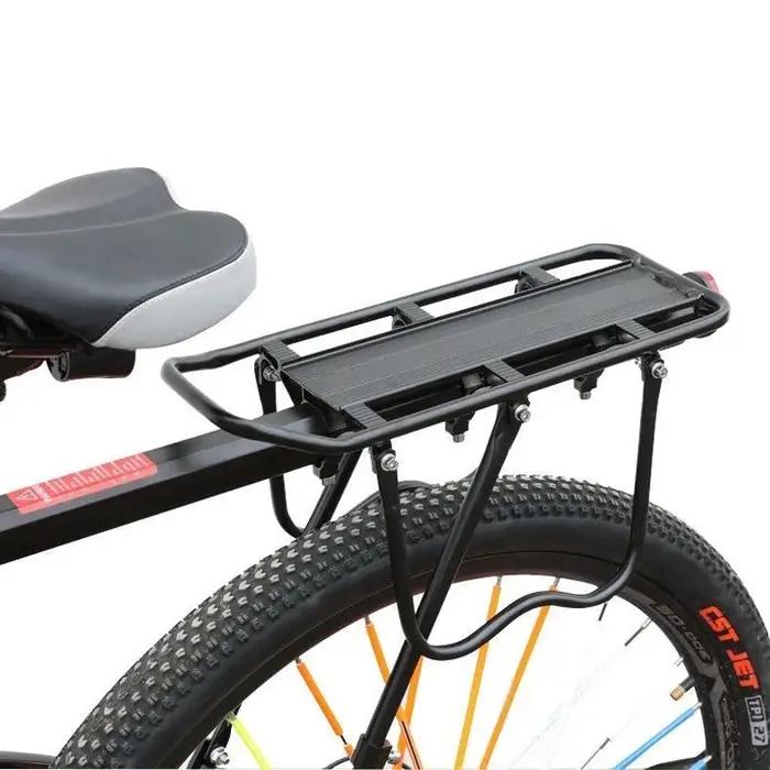 Porte-bagages arrière de vélo en alliage d'aluminium robuste et facile à utiliser pour randonnées et excursions quotidiennes
