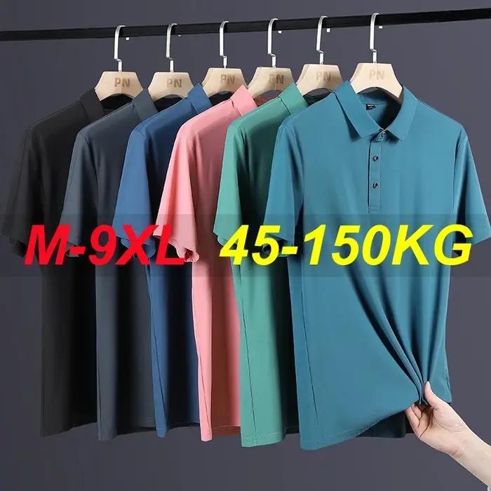 Été grande taille 7xl 8xl 9xl Polo hommes séchage rapide glace soie respirant Polo hommes surdimensi