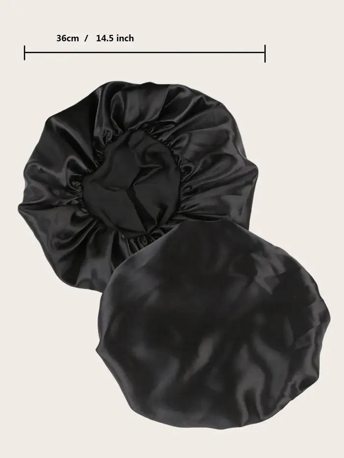 Bonnet de nuit unisexe en Satin soyeux, bandeau élastique, Extra Large, avec bande élastique de qual